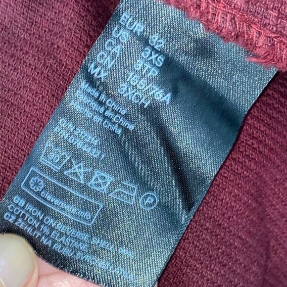 Divided H&M Wine Colored Maroon Jumper Dress Button Down Pockets (XXXS, Fits XS) - Picture 11 of 11